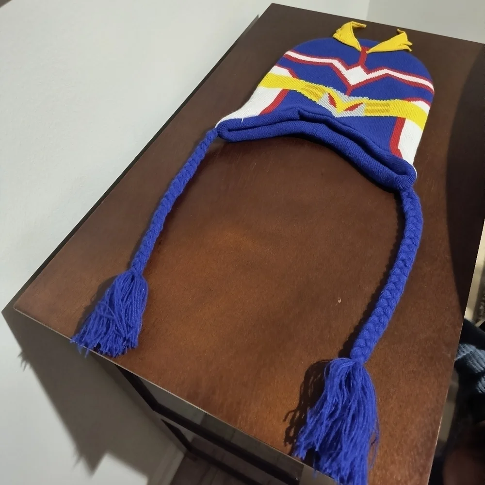 My Hero Academia All Might Cosplay Tassel Peruvian Laplander Knit Beanie Hat Cap